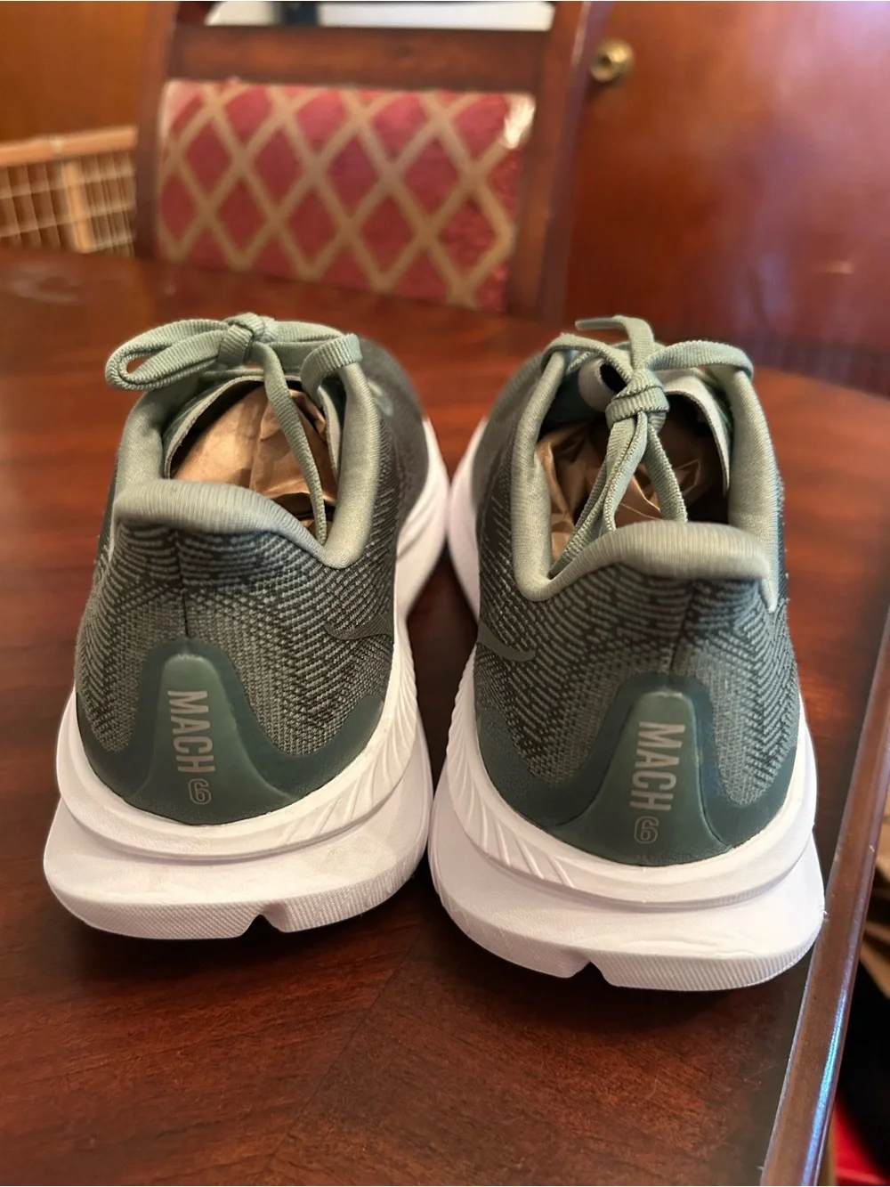 Men’s Hoka One One Gray and Blue Running Shoe Interior Label